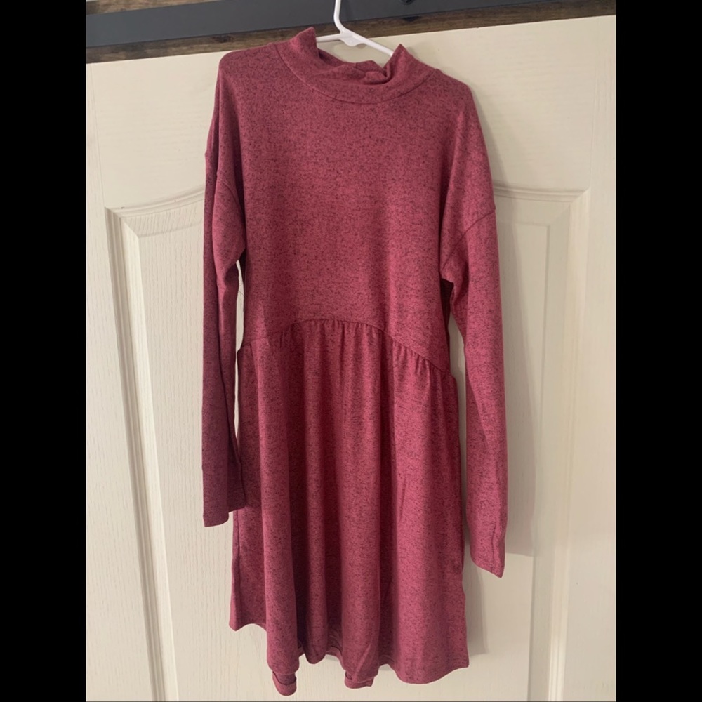 Heathered burgundy sweater